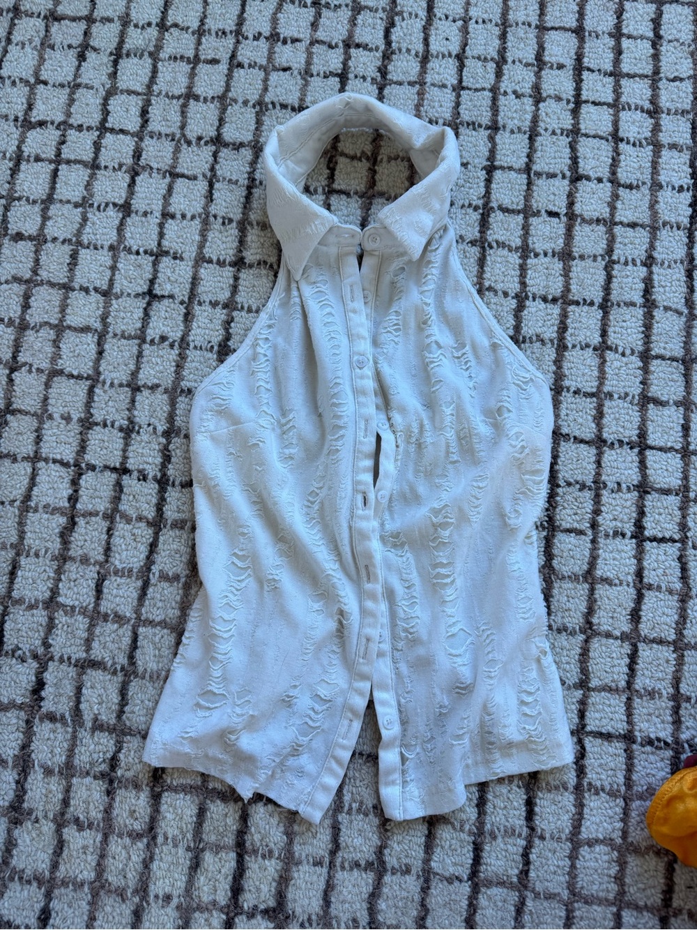 Princess Polly White Sleeveless Button-Down Halter Top